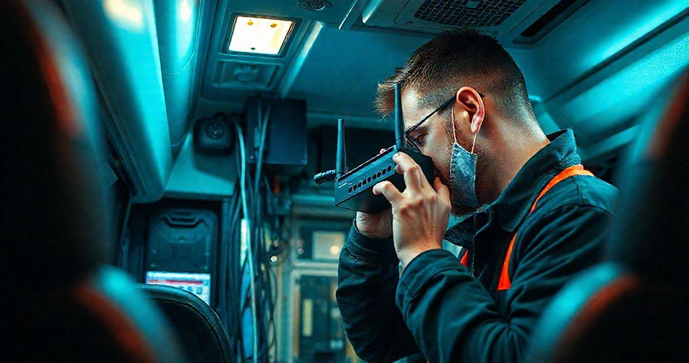 Instalação de roteador para micro ônibus com eficiência e segurança